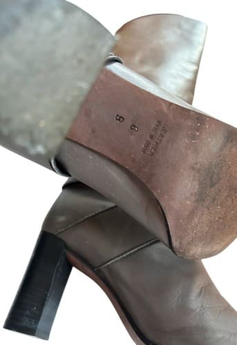 TIBI Tall Taupe Gray Brown Italy Buttery Soft Leather Boot 8 Ankle Harness Boho - Thumbnail 11
