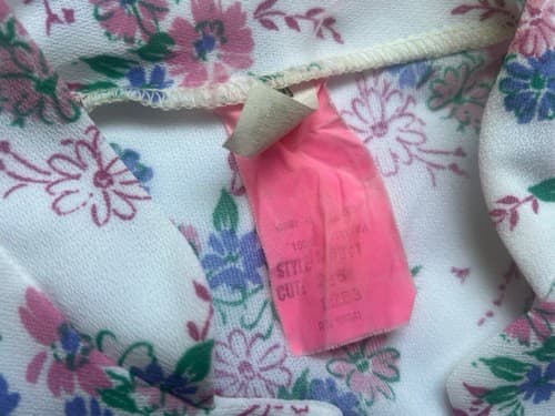 Vintage 1970’s Dress Pleated Skirt Belted Junior Women’s 3 Pink Blue Teal Floral - Thumbnail 11