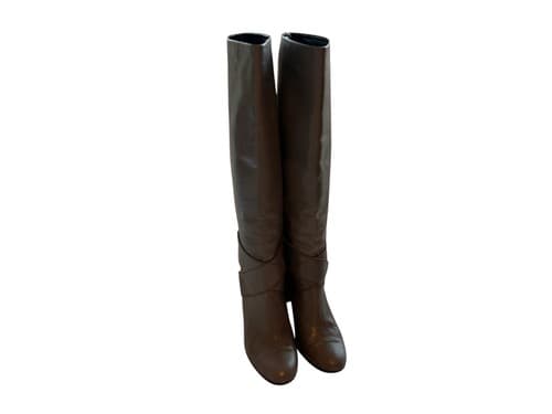 TIBI Tall Taupe Gray Brown Italy Buttery Soft Leather Boot 8 Ankle Harness Boho - Thumbnail 8