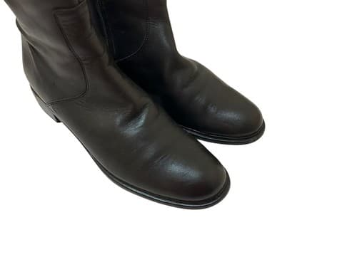 Vintage Santana Canada Black Genuine Leather Slouch Boots 7.5 Y2K Grunge Mod - Thumbnail 4