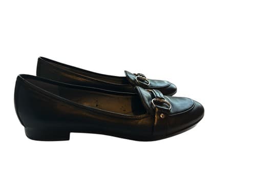 Naturalizer Black Genuine Leather Loafer 10 Silver Horsebit Old Money Shoes - Thumbnail 6