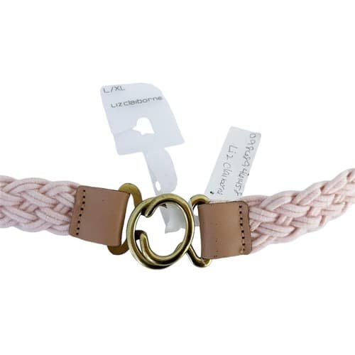 Vintage Pink & Gold Braided Woven New Liz Claiborne Belt L/XL NWT Fabric - Thumbnail 6