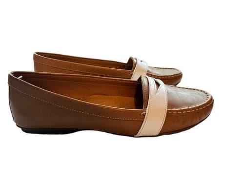 Sebago Meriden Penny Loafers Camel White Brown Handcrafted 9.5 Old Money Shoes - Thumbnail 2