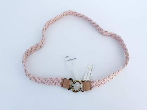 Vintage Pink & Gold Braided Woven New Liz Claiborne Belt L/XL NWT Fabric - Thumbnail 4