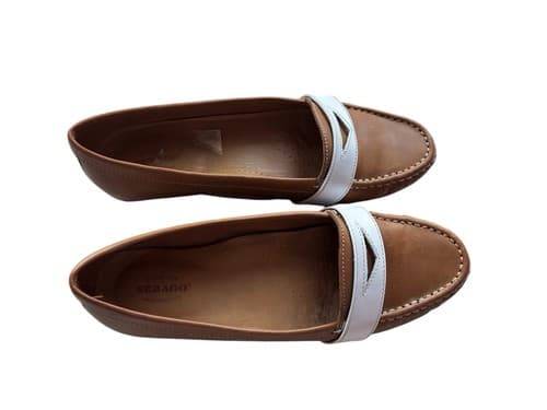 Sebago Meriden Penny Loafers Camel White Brown Handcrafted 9.5 Old Money Shoes - Thumbnail 11
