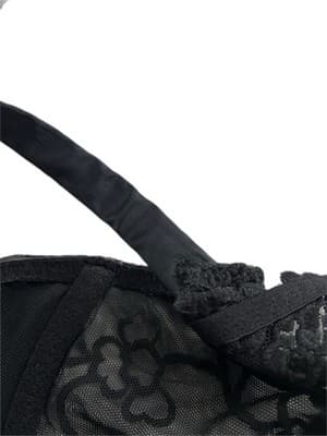 34F Simone Perele Black Lace Coquette Volup Silk Black Bra Lingerie Bombshell - Thumbnail 3