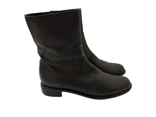 Vintage Santana Canada Black Genuine Leather Slouch Boots 7.5 Y2K Grunge Mod - Thumbnail 2