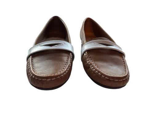 Sebago Meriden Penny Loafers Camel White Brown Handcrafted 9.5 Old Money Shoes - Thumbnail 9