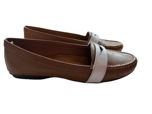 Sebago Meriden Penny Loafers Camel White Brown Handcrafted 9.5 Old Money Shoes - Thumbnail 8