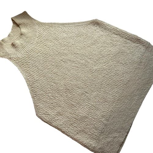 Gentle Fawn Oatmeal Nude Sweater Fall Top Sleeveless Turtleneck Old Money Style - Thumbnail 2