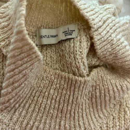 Gentle Fawn Oatmeal Nude Sweater Fall Top Sleeveless Turtleneck Old Money Style - Thumbnail 3
