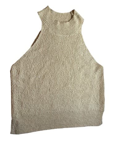 Gentle Fawn Oatmeal Nude Sweater Fall Top Sleeveless Turtleneck Old Money Style - Thumbnail 6
