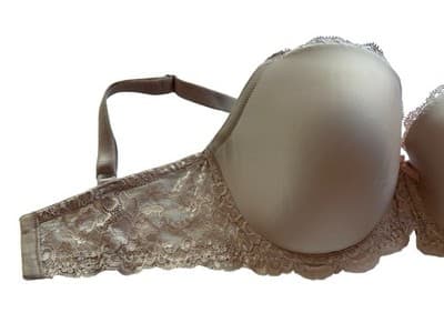 34DDD Lined Demi Victorias Secret Beige Nude Bra Dream Angels Free Shipping - Thumbnail 2