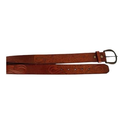 Fossil Brown Belt Small Women Thick Fall Bohemian Prairie Peasant Hippie FLORAL - Thumbnail 3
