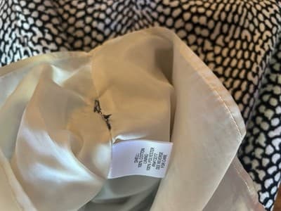 Size 6 Dana Buchman Cream & Black Shift Dress Cotton Elegant Career - Thumbnail 4