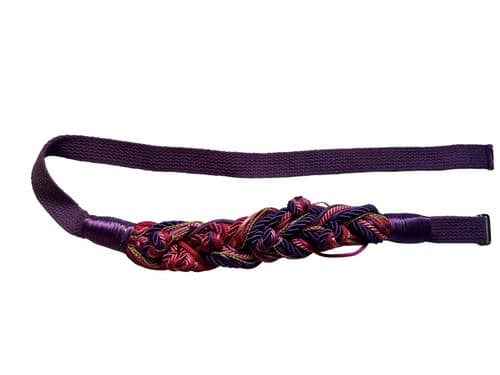 Vintage Silk Rope Belt Purple Pink Romantic 1980’s Baroque Gold Avant Garde - Thumbnail 4