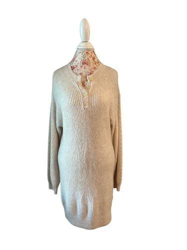 American Eagle Sweater Dress NWT Large Fall Winter Cream Beige Slouch $60 - Thumbnail 9
