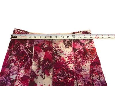 Size 6 Ann Taylor Cotton Pink A Line Skirt Cream Burgundy Career Free Shipping - Thumbnail 3