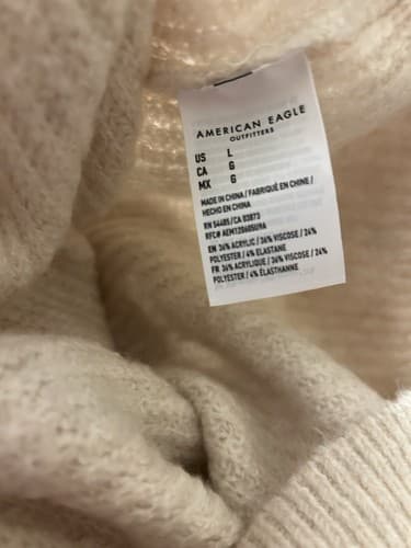 American Eagle Sweater Dress NWT Large Fall Winter Cream Beige Slouch $60 - Thumbnail 2