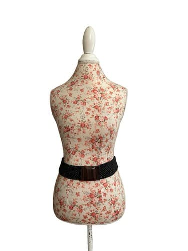 Vintage Wood Buckle Stretch Belt Boho Prairie Peasant Fall Winter Hippie Gypsy - Thumbnail 2