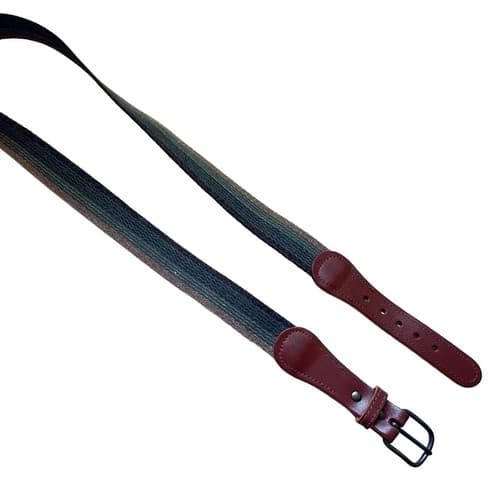 Vintage Genuine Leather Cloth Boho Belt Fall Green Brown Earth Colors Collegiate - Thumbnail 4