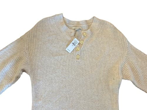 American Eagle Sweater Dress NWT Large Fall Winter Cream Beige Slouch $60 - Thumbnail 3