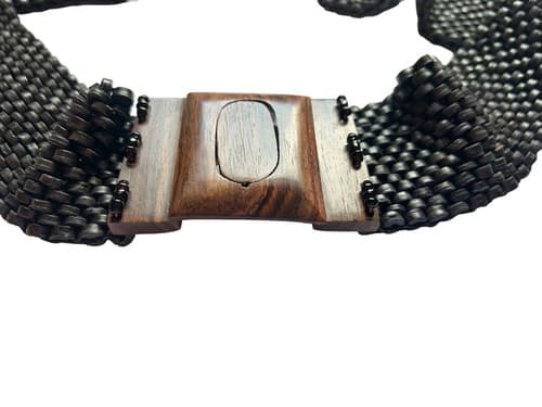 Vintage Wood Buckle Stretch Belt Boho Prairie Peasant Fall Winter Hippie Gypsy - Thumbnail 6