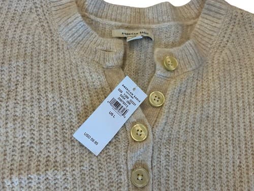 American Eagle Sweater Dress NWT Large Fall Winter Cream Beige Slouch $60 - Thumbnail 4