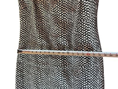 Size 6 Dana Buchman Cream & Black Shift Dress Cotton Elegant Career - Thumbnail 8