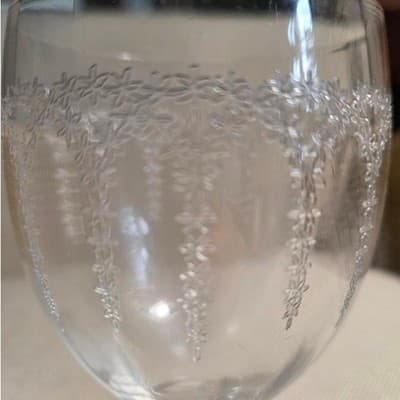 Set of 12 Vintage 1920s Fry Glass DE103 Etched Crystal Wine Goblets Stems 7761 - Thumbnail 2