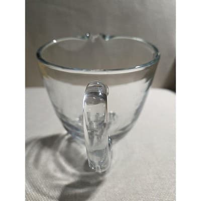 Clear Crystal Hand Blown Pitcher with Handle and Decorative Feet, 6 inches tall - Thumbnail 3