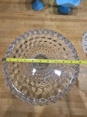 Vintage Fostoria American Clear Glass Pedestal Cake Stand Round Salver 10 Inch - Thumbnail 7