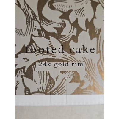 Vintage Anchor Hocking Wexford 12" Cake Stand Gold Trim WITH BOX - Thumbnail 4