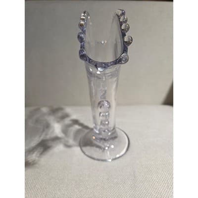 Vintage Imperial Glass Fan Vase Candlewick with a Beaded Rim and Sides - Thumbnail 4