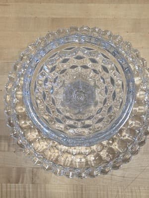 Vintage Fostoria American Clear Glass Pedestal Cake Stand Round Salver 10 Inch - Thumbnail 3