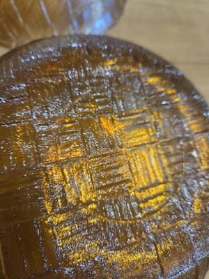 Vintage Indiana Glass Marigold Carnival Glass Basket Weave Nested Bowl Set of 2 - Thumbnail 5
