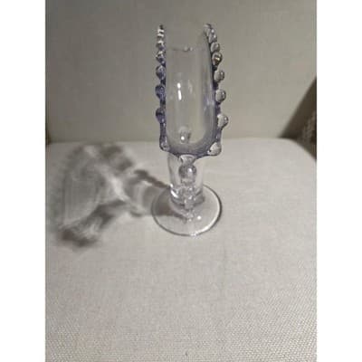 Vintage Imperial Glass Fan Vase Candlewick with a Beaded Rim and Sides - Thumbnail 2