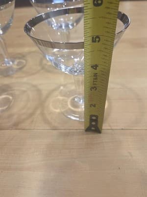 Vintage Platinum Rim Crystal Champagne Coupe Glasses Cocktail Stemware Set of 4 - Thumbnail 5