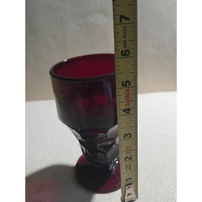 Vintage Anchor Hocking Royal Ruby Georgian Red Goblets - Set of 3 - Thumbnail 5