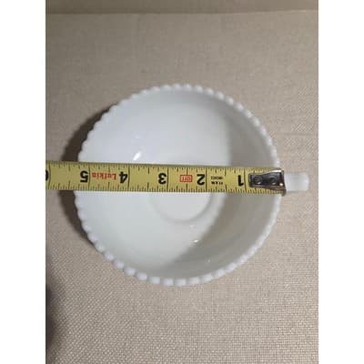 Vintage Imperial Glass Milk Glass 5 inch cream soup bowl grapevine pattern - Thumbnail 6