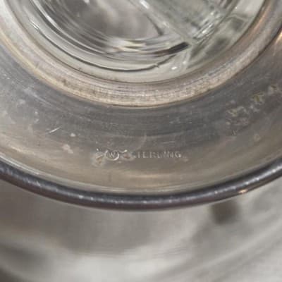 Vintage Web Sterling Silver Hollow Base Divided Glass Candy Dish - Thumbnail 5