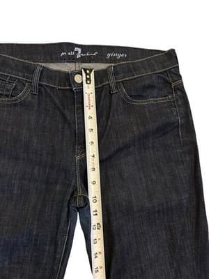 Size 32 7 For All Mankind Women’s Flare Leg Dark Denim Jeans Ginger Style - Thumbnail 7