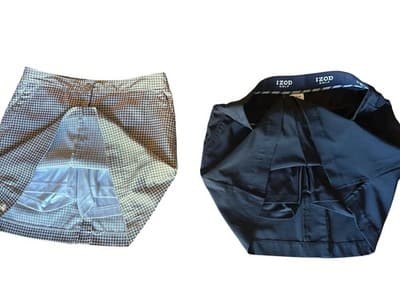 Size 4 Set Of Izod Golf Stretch Skorts Skirt Navy And Tan Preppy Shorts - Thumbnail 3