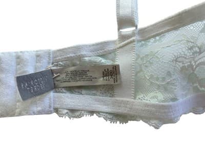 34DD White & Aqua Lined Demi Victorias Secret Bra Dream Angels Bow Free Shipping - Thumbnail 7
