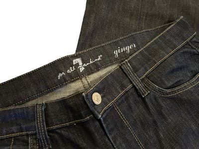 Size 32 7 For All Mankind Women’s Flare Leg Dark Denim Jeans Ginger Style - Thumbnail 2