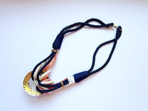 Vintage Silk Rope Belt Blue Pink Romantic 1980’s Baroque Gold Avant Garde - Thumbnail 5