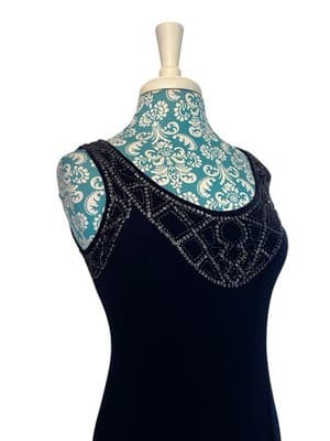 Adriana Papell Velvet Dress & Jacket Set Suit Christmas Evening Maxi Sequin Bead - Thumbnail 20