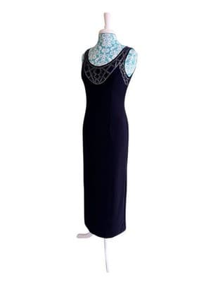 Adriana Papell Velvet Dress & Jacket Set Suit Christmas Evening Maxi Sequin Bead - Thumbnail 3
