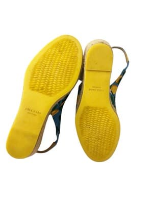 COLE HAAN Cloudfeel Espadrille Wedge Slingback Lemon Print Sz 7 Summer Spring - Thumbnail 6