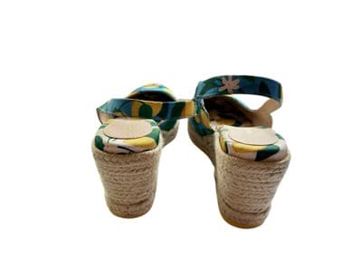 COLE HAAN Cloudfeel Espadrille Wedge Slingback Lemon Print Sz 7 Summer Spring - Thumbnail 4